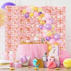 FUHSY Pink 3D Flower Wall Panels 12PCS 15x15in Wedding Party Backdrop Decor