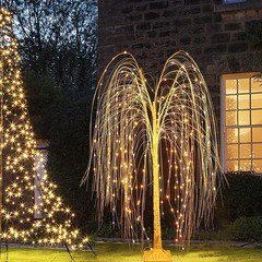 6Ft LED Lighted Tree Weeping Willow Tree Outdoor, 18 Colors Changing Light Up…