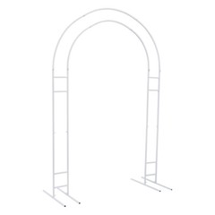 7.2ft Metal Wedding Arch White Garden Arch With Base 150×220cm Wide Sturdy Metal