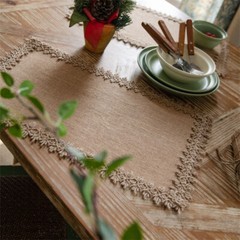 Burlap Weave Table Runner Cloths Hessian for Country Wedding Party Decor Vintage