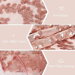 Sequin Table Runners 5 Pieces Table Runners 12″x72″ – 5pcs Rose Gold Flower