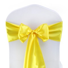 100 Yellow Satin Chair Sashes Silky Sateen Chair Bows wedding party Event décor