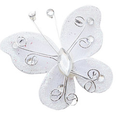 Organza Butterflies 26 Pack Wire Mesh Glitter Craft Wedding Decoration 7 Colors
