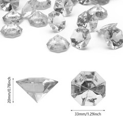47pcs Acrylic Diamond Gems Pirate Plastic Gem Large Acrylic Gem Jewel Bulk Clear