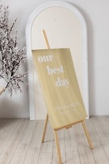 Wedding Welcome Sign – Gold Mirror Customized Sign – Wedding Reception Signage
