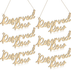 6 Pieces Wooden Reserved Row Signs for Wedding Chairs Wood Hanging Reserved Seat
