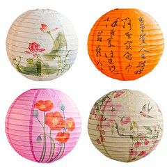 12Inch Printed Flower round Chinese Paper Lanterns Birthday Wedding Decor Craft