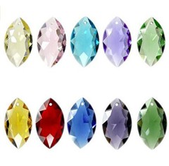 10Pcs 38mm Horse Eye Glass Crystal Lamp Prism Part Pendant Suncatcher Chandelier