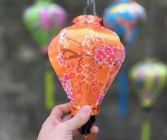 Set 8 Vietnam Silk Lanterns 22cm for Wedding Party, Outdoor Garden, Patio Decor
