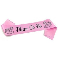 Party sash Pink SHOWER SASH MUM SHOWER Boy Girl White SASH Baby simple color