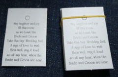 Wedding Bells box of white bells set of 24 with wedding cards for guests