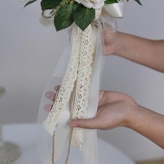 Wedding Bouquets Large for Bride Bridesmaid,White Champagne Artificial Roses …