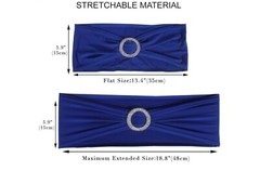 25Pcs Chair Sashes Stretch Bows Chair Bands Xmas Wedding Banquet Decor-Blue