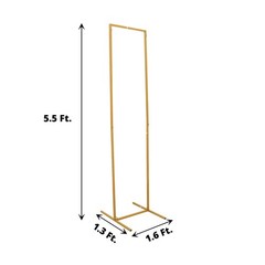 6 ft Gold Rectangular Metal Floral Display Frame Wedding Backdrop Stand Party