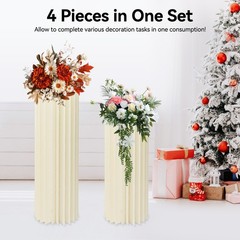 Set of 4 DIY Cardboard Flower Cake Stand Weddings Centerpiece Decoration Column