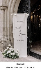Custom Fabric Wedding Welcome Sign Personalized Linen Wedding Banner Decor