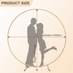 Metal Round Balloon Arch Kit, 7.2ft (2.2m) Golden Round Arch Stand Kit: 6.9FT