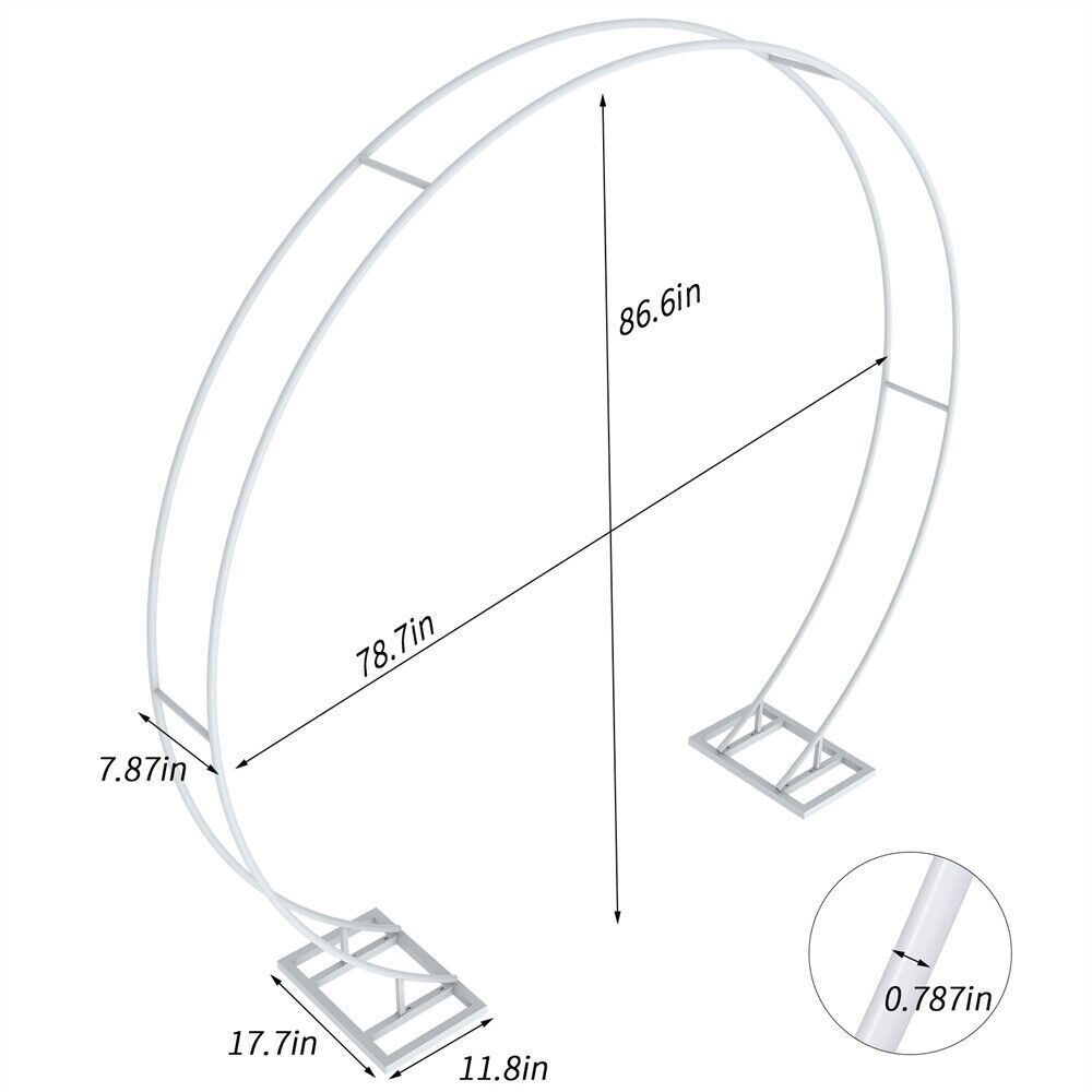 Moongate Round Wedding Arch Metal Backdrop Stand Flower Garland Frame Venue Deco