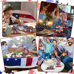 6 Pcs 4th of July Table Decorations Memorial Day Centerpiece Wooden Patriotic…