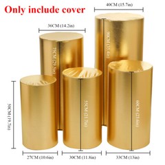 1pcs Gold Cover For Round Plinth Cylinder Pedestal Wedding Flower Display Stand