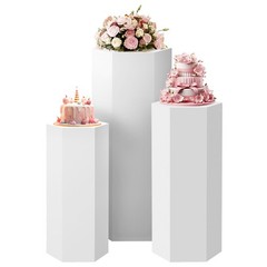 White Metal Pedestal Stands Dessert Cake Display Pillar for Wedding Birthday US