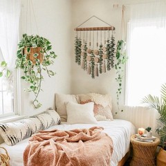 Boho Bathroom Decor Artificial Eucalyptus Hanging Wall Decor Fake G… Fast Ship