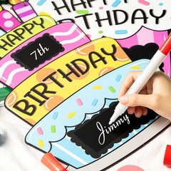 L1rabe Happy Birthday Wooden Door Decor 2Pcs Colorful Happy Birthday Personal…