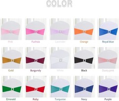 120 PCS Spandex Chair Sashes Bows Stretch Chair Cover Band with Buckle Slider…