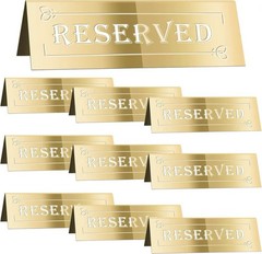 Reserved Table Sign For Weddings, Restaurants, Events – Gold Acrylic Sign 20pc