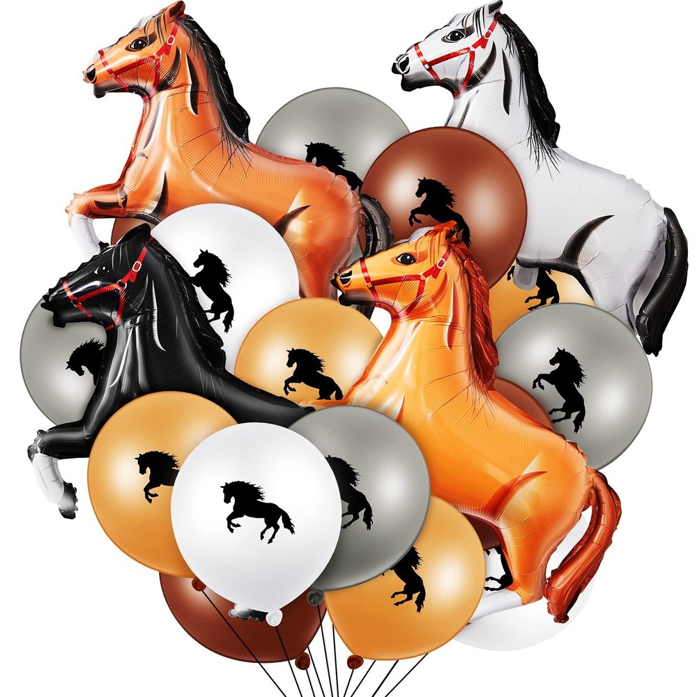 Threan 44 Pcs Horse Party Decoration Including 12 Inch Horse Latex Balloon 30…