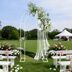 White Open Arch Backdrop Stand,120*40*220cm U Shaped Wedding Arches,Metal Stand