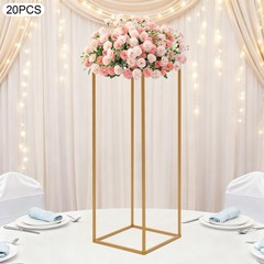 20PCS Geometric Flower Stand,27*27*80cm Metal Flower Stand,Wedding Flower Stand