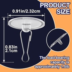 60 Pack Self-Adhesive Ceiling Hooks for Hanging,Damage-Free No-Drill Ceiling