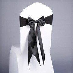 10/25/50 Elastic Spandex Chair Cover Satin Bow Sashes Wedding Banquet Decoration
