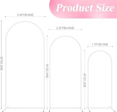 Water-Resistant Wedding Arch Stand Set of 3 – Stylish 6FT, 5FT, 4FT Options
