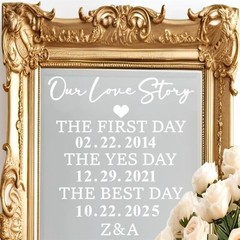 Wedding Sign Decals Wedding Party Decoration Stickers Date Personalized Selfi…