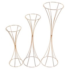 3Pcs Hourglass Wedding Flower Stand – Gold, Different Sizes, Table Centerpieces