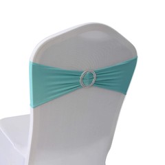 WELMATCH TF Blue Spandex Chair Bands Sashes – 12 pcs Wedding Banquet Party Ev…
