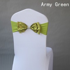 10pcs Chair Cover Sash Bowknot Spandex Satin Bow Stretch Ribbon Wedding Party