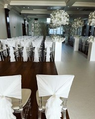 CHAIR COVER WEDDING CHIFFON HOODS WITH RUFFLES DECOR WEDDING SPECIAL EVENT