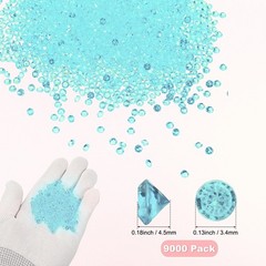 9000-Pack Fake Diamonds Crystal, 4.5mm Mini Clear Acrylic Gems [Light Blue]