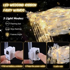 HONLYNE 100PCS Light up Wands for wedding, Wedding White Warm