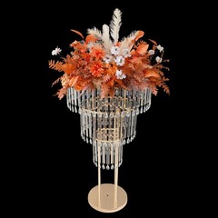 Gold Iron+Acrylic Flower Stand for Wedding Centerpieces Wedding Flower Stand