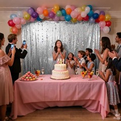 VOK Silver Sequin Backdrop Curtains 2 Panels 2FTx8FT Glitter Photography Back…
