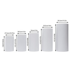 5-Piece White Iron Cylinder Cake Display Stands For Wedding Dessert