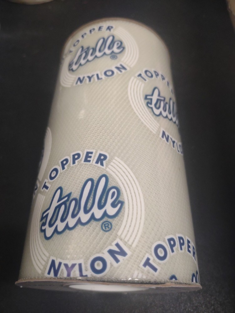 25 Yards Vintage Topper Tulle Net Ribbon, Eggshell, Wedding Netting Mesh 6″