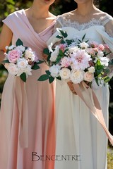 7 Inch Blush Bridesmaid Bouquets Set of 4,Pink Wedding Bouquets,Small Wedding…