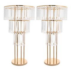 3-Tier Clear Gold Wedding Flower Stand Acrylic Iron Floor/Tabletop