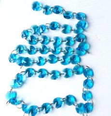 5M/Set 14mm Aqua Octagon Crystal Bead Wedding Cake Decorative Garland Strand