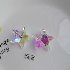 10PCS 29mm Star 6Color Crystal Prisms Pendants Bead SunCatcher Charms Ornament